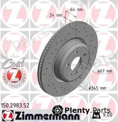 Zimmermann 150.2983.52 — Brake Disc SPORT BRAKE DISC COAT Z