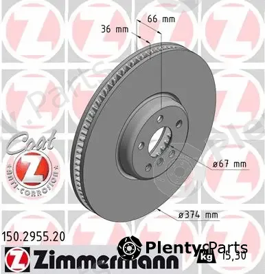 Zimmermann 150.2955.20 — Brake Disc COAT Z