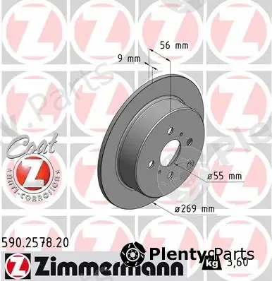 Zimmermann 590.2578.20 — Brake Disc COAT Z