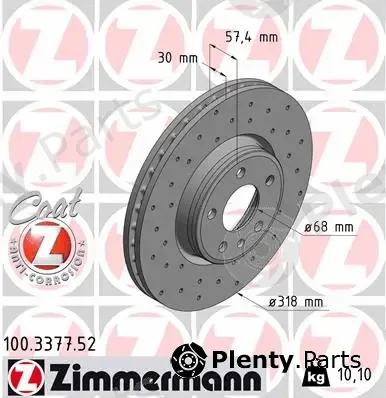 Zimmermann 100.3377.52 — Brake Disc SPORT BRAKE DISC COAT Z