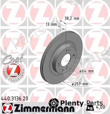 Zimmermann 440.3136.20 — Brake Disc COAT Z