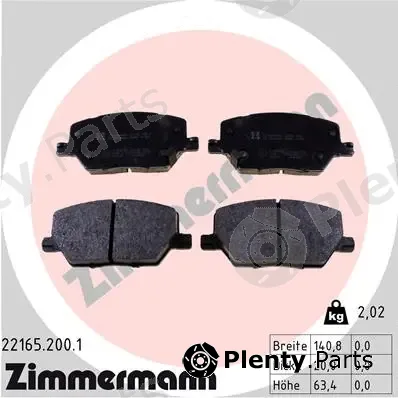 Zimmermann 22165.200.1 — Brake Pad Set, disc brake
