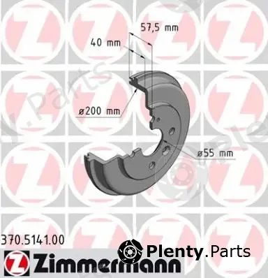 Zimmermann 370.5141.00 — Brake Drum