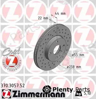 Zimmermann 370.3057.52 — Brake Disc SPORT BRAKE DISC COAT Z