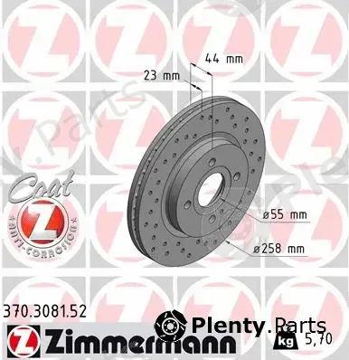 Zimmermann 370.3081.52 — Brake Disc SPORT BRAKE DISC COAT Z