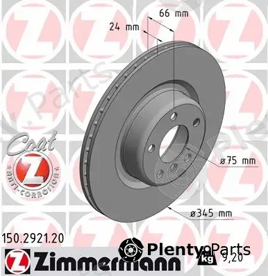 Zimmermann 150.2921.20 — Brake Disc COAT Z