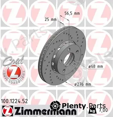 Zimmermann 100.1224.52 — Brake Disc SPORT BRAKE DISC COAT Z