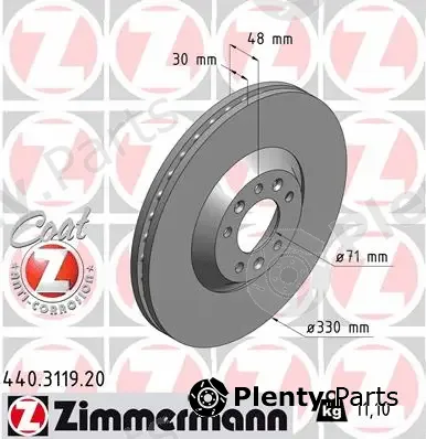 Zimmermann 440.3119.20 — Brake Disc COAT Z