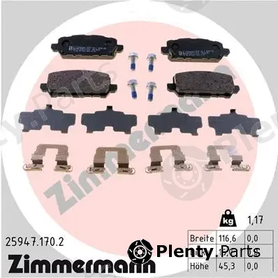Zimmermann 25947.170.2 — Brake Pad Set, disc brake