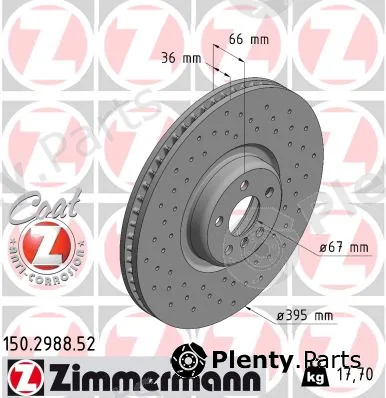 Zimmermann 150.2988.52 — Brake Disc SPORT BRAKE DISC COAT Z