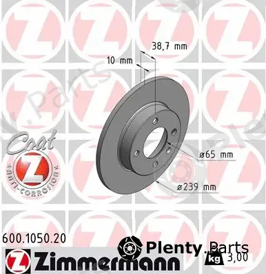 Zimmermann 600.1050.20 — Brake Disc COAT Z