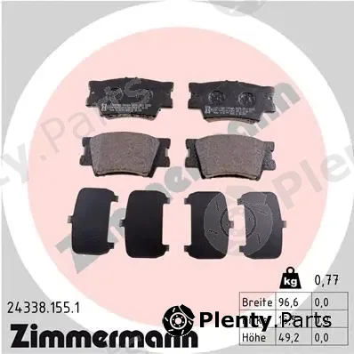 Zimmermann 24338.155.1 — Brake Pad Set, disc brake