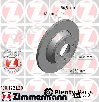 Zimmermann 100.1221.20 — Brake Disc COAT Z