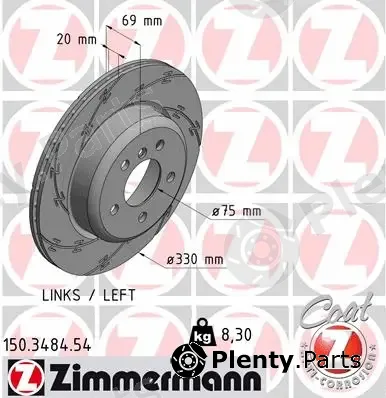 Zimmermann 150.3484.54 — Brake Disc BLACK Z