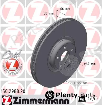 Zimmermann 150.2988.20 — Brake Disc COAT Z