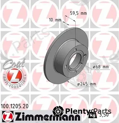 Zimmermann 100.1205.20 — Brake Disc COAT Z