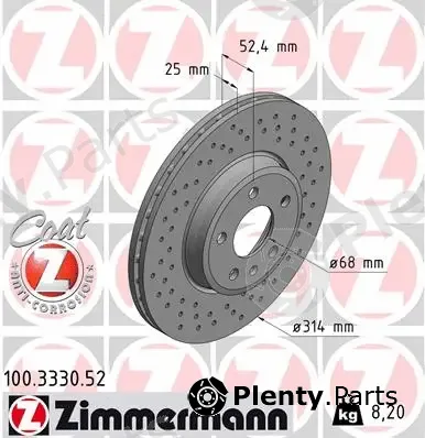 Zimmermann 100.3330.52 — Brake Disc SPORT BRAKE DISC COAT Z