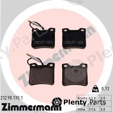 Zimmermann 21278.170.1 — Brake Pad Set, disc brake
