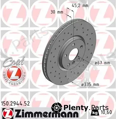 Zimmermann 150.2944.52 — Brake Disc SPORT BRAKE DISC COAT Z
