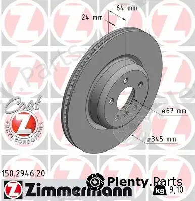 Zimmermann 150.2946.20 — Brake Disc COAT Z
