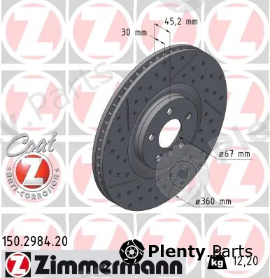 Zimmermann 150.2984.20 — Brake Disc COAT Z