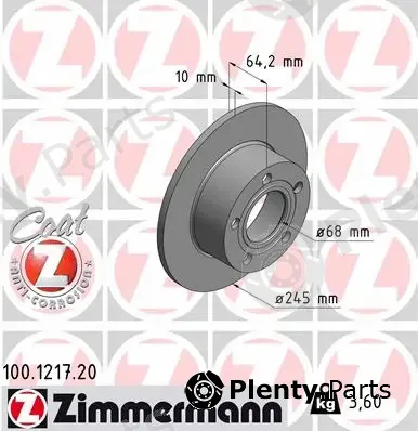 Zimmermann 100.1217.20 — Brake Disc COAT Z