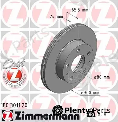 Zimmermann 180.3011.20 — Brake Disc COAT Z