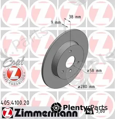 Zimmermann 405.4100.20 — Brake Disc COAT Z