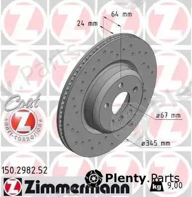 Zimmermann 150.2982.52 — Brake Disc SPORT BRAKE DISC COAT Z