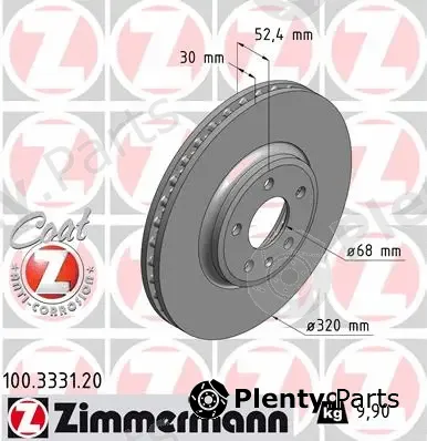 Zimmermann 100.3331.20 — Brake Disc COAT Z