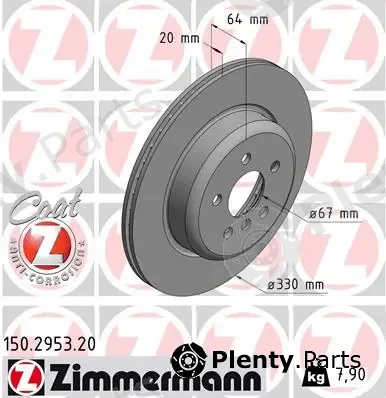 Zimmermann 150.2953.20 — Brake Disc COAT Z