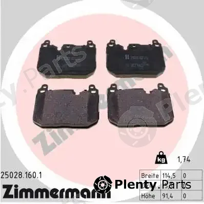 Zimmermann 25028.160.1 — Brake Pad Set, disc brake