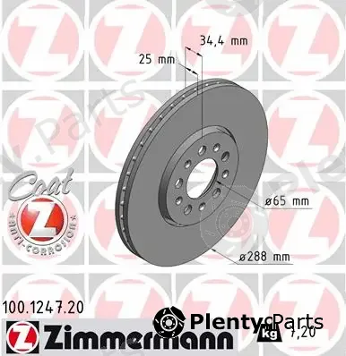 Zimmermann 100.1247.20 — Brake Disc COAT Z
