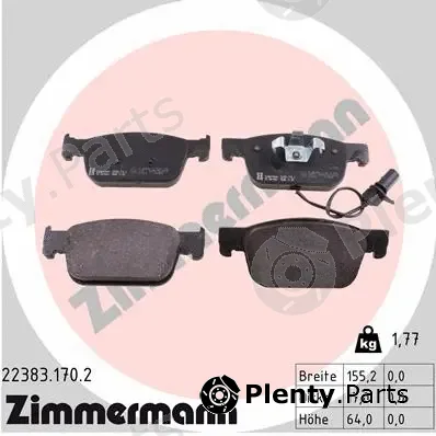 Zimmermann 22383.170.2 — Brake Pad Set, disc brake