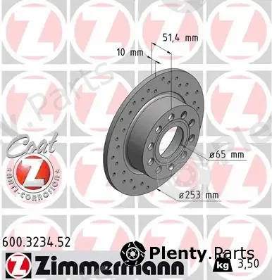 Zimmermann 600.3234.52 — Brake Disc SPORT BRAKE DISC COAT Z