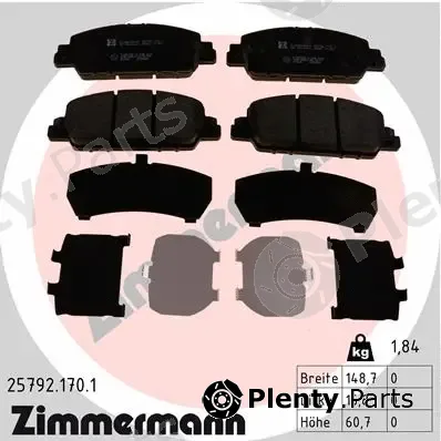 Zimmermann 25792.170.1 — Brake Pad Set, disc brake
