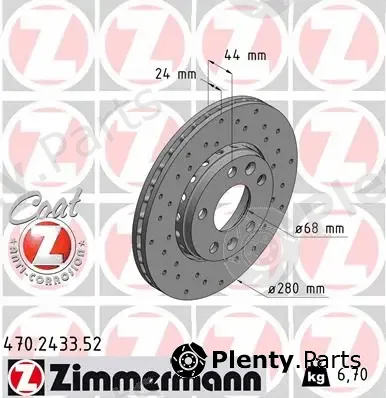 Zimmermann 470.2433.52 — Brake Disc SPORT BRAKE DISC COAT Z