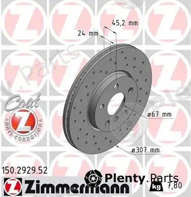 Zimmermann 150.2929.52 — Brake Disc SPORT BRAKE DISC COAT Z