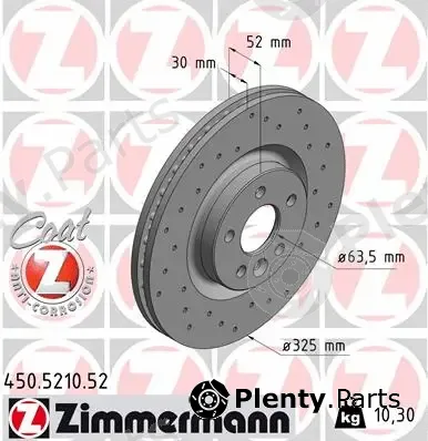 Zimmermann 450.5210.52 — Brake Disc SPORT BRAKE DISC COAT Z