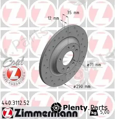 Zimmermann 440.3112.52 — Brake Disc SPORT BRAKE DISC COAT Z