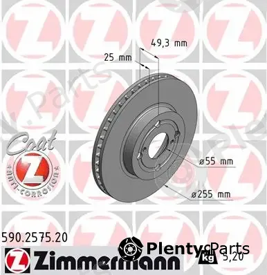 Zimmermann 590.2575.20 — Brake Disc COAT Z