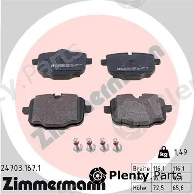 Zimmermann 24703.167.1 — Brake Pad Set, disc brake
