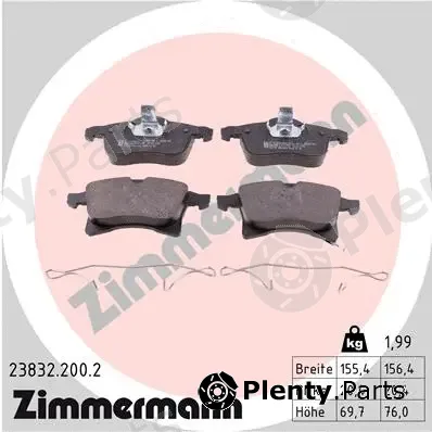 Zimmermann 23832.200.2 — Brake Pad Set, disc brake