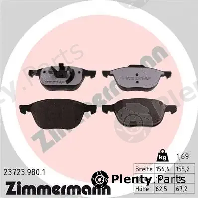 Zimmermann 23723.980.1 — Brake Pad Set, disc brake rd:z