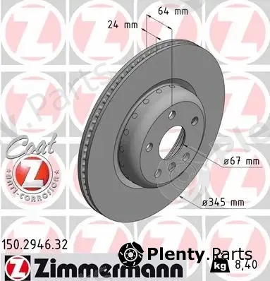 Zimmermann 150.2946.32 — Brake Disc FORMULA F COAT Z