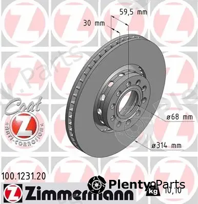 Zimmermann 100.1231.20 — Brake Disc COAT Z