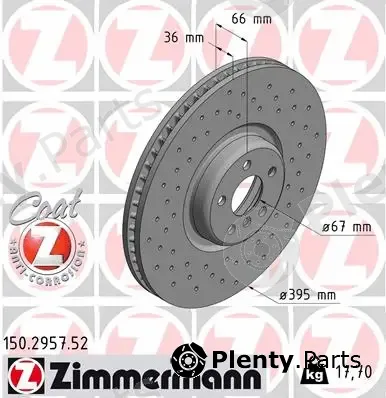 Zimmermann 150.2957.52 — Brake Disc SPORT BRAKE DISC COAT Z