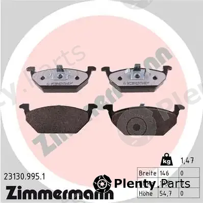 Zimmermann 23130.995.1 — Brake Pad Set, disc brake rd:z