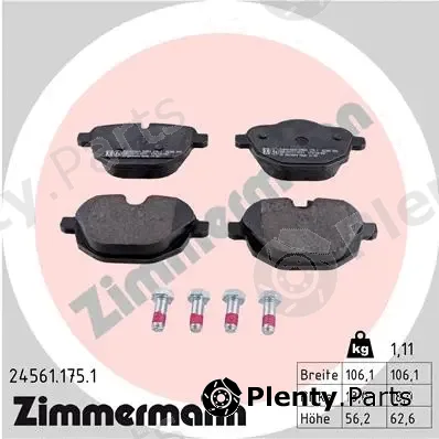 Zimmermann 24561.175.1 — Brake Pad Set, disc brake