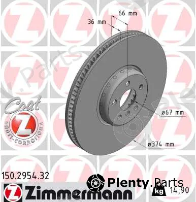 Zimmermann 150.2954.32 — Brake Disc FORMULA F COAT Z